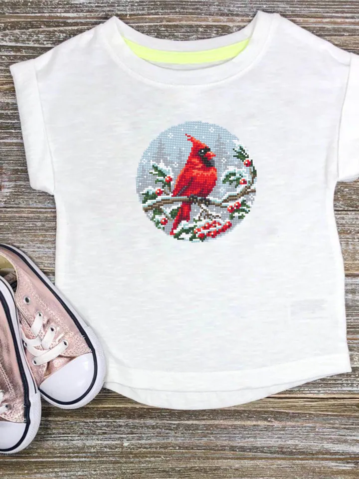 Christmas cardinal cross stitch pattern PDF download Red bird cross stitch chart, Christmas pattern digital PDF, Cardinal embroidery #N161