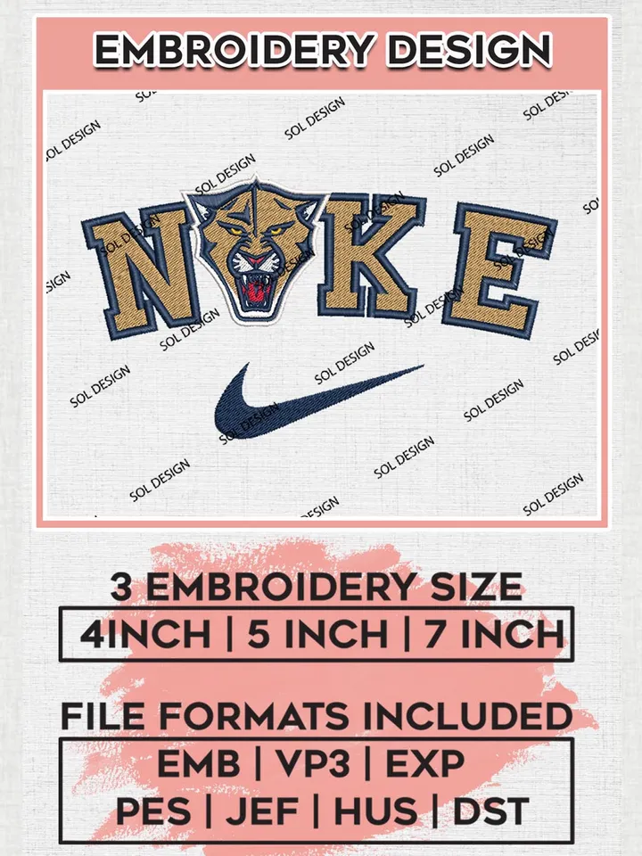 Nike Florida Panthers Machine Embroidery Files, NHL Florida Panthers Embroidery Designs, NHL Panthers Logo, NHL Machine Embroidery Designs, Digital Download