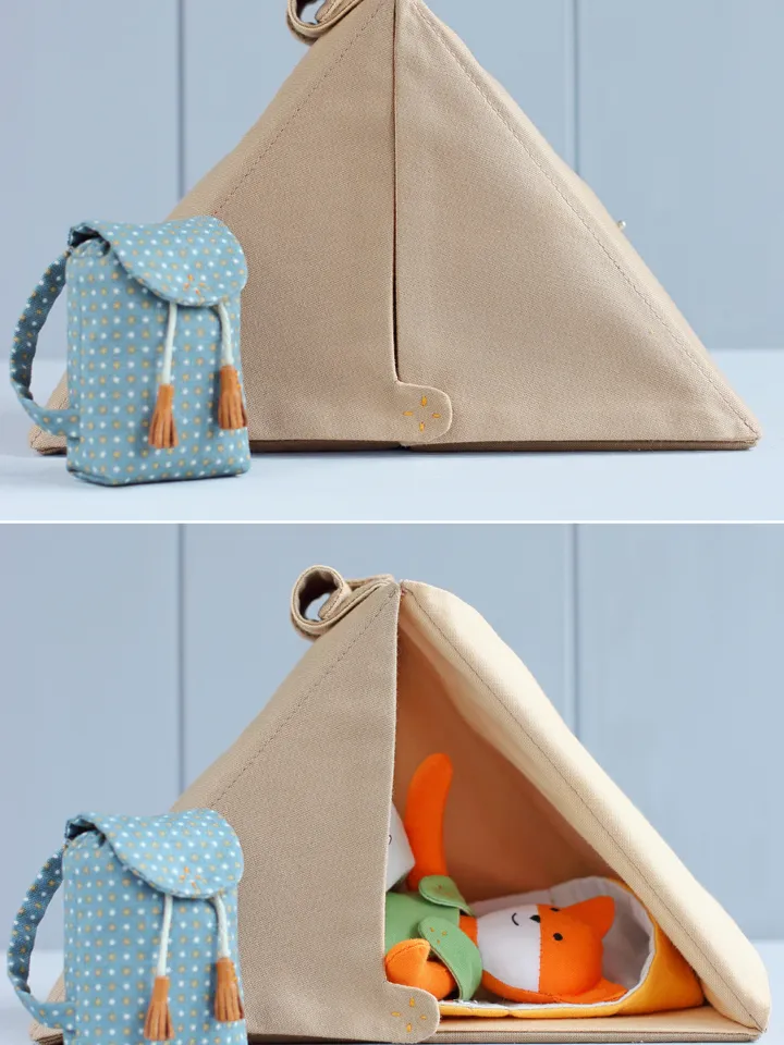 2 PDF Mini Fox and Camping Set Sewing Patterns Bundle