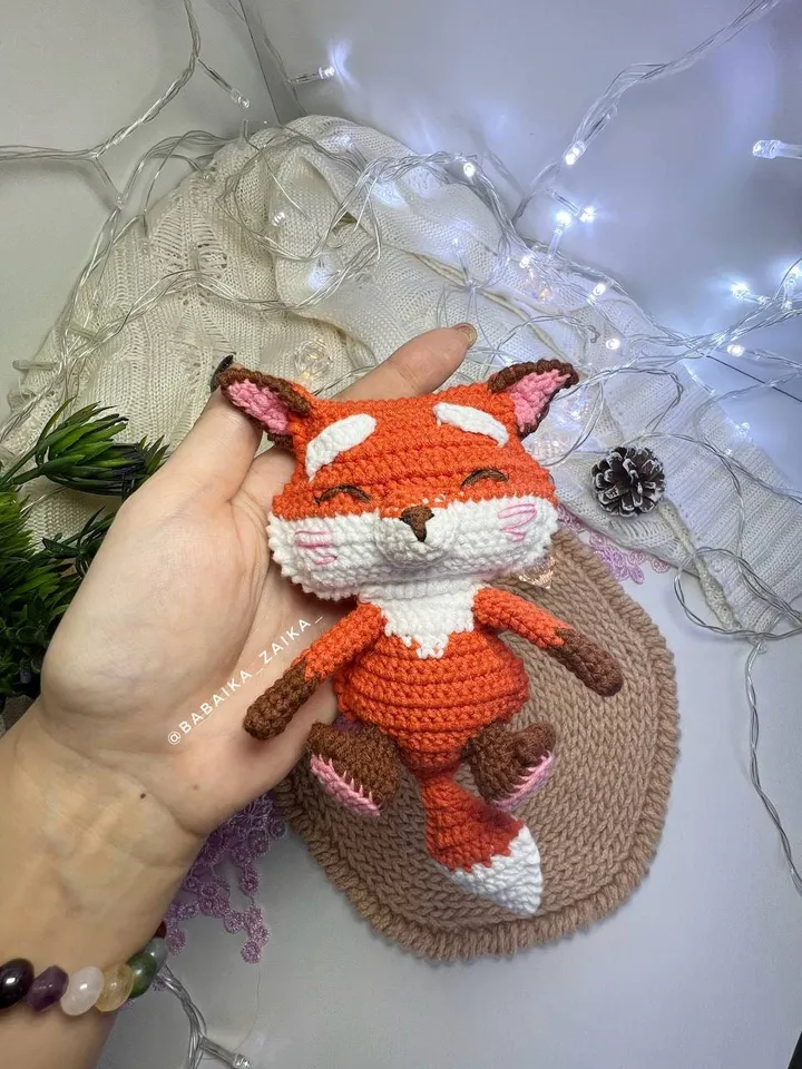 PDF Crochet Pattern Cute Fox and Heart, Amigurumi baby fox pattern, Crochet Heart, Cute fox Animal pattern Amigurumi animal Crochet baby fox