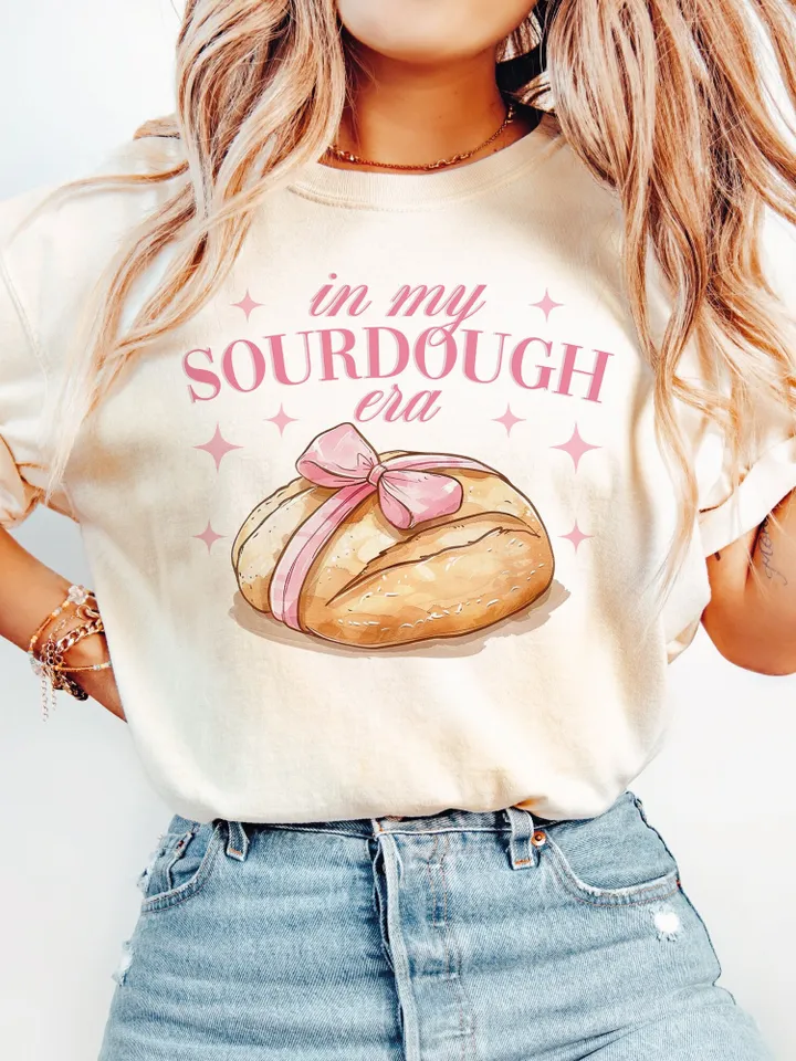 In My Sourdough Era Pink Bow PNG Sublimation File, Wake And Bake, Trendy Aesthetic Shirt Design, Coquette Png, Watercolor Png