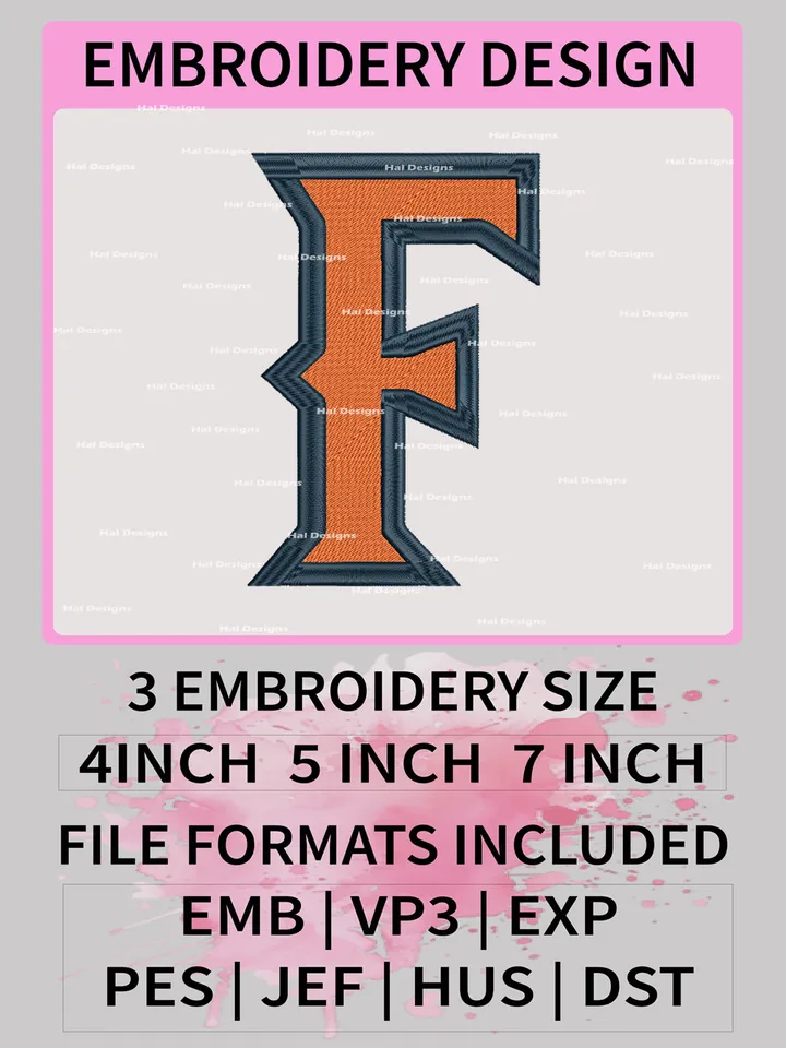 NCAA Cal State Fullerton Titans Embroidery File, 3 Sizes, 6 Formats, NCAA Machine Embroidery Design, NCAA Logo, NCAA Teams