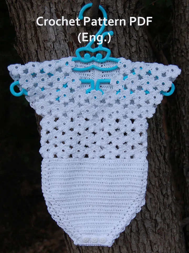Crochet Baby Romper Pattern, crochet lace baby Jumpsuit Pattern, Crochet Newborn Romper, baby gift, birthday gift, crochet baby clothes, Easy Crochet, crochet Baby pants, PDF file in English