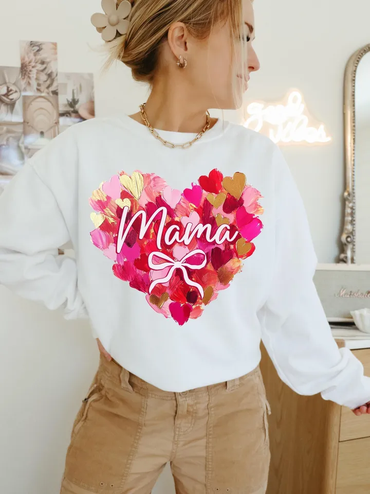 Valentine Day Heart Brushstroke png, Valentine Mama coquette png, Valentines png, Pink Bow png, Pink Mama png, Mama Valentines png, Mama png