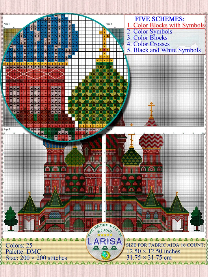 Saint Basil’s Cathedral Cross Stitch Pattern | The Cathedral of Vasily the Blessed
