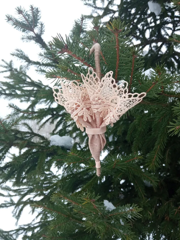 Beautiful handmade umbrella pendant/Christmas tree decoration/Xmas decor/ home decor/ handmade gift. indoor spaces