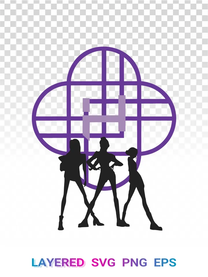 Kpop 🎤 Girls SVG, Huntrix Logo PNG, Girl Group Silhouette
