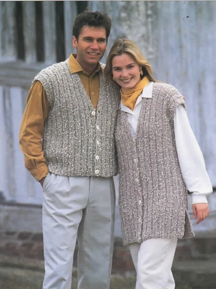 Waistcoat vest knitting l pattern women men short long sleeveless cardigan pattern