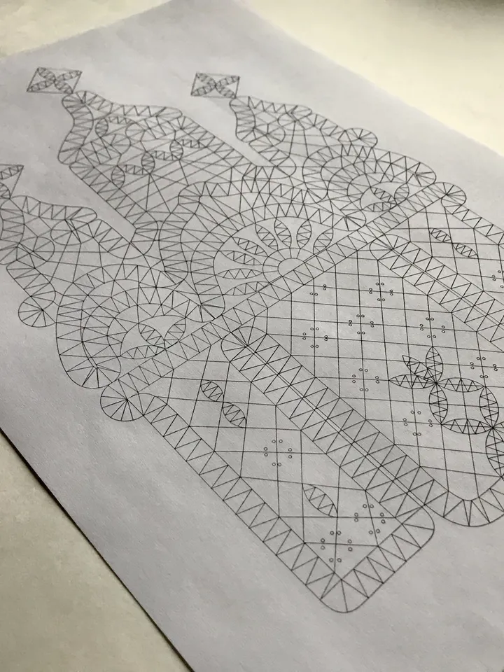 Bobbin lace Church Pattern Temple printable PDF pattern