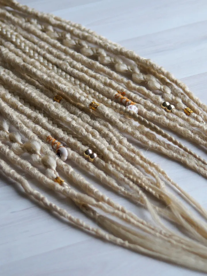 Ponytail blonde Summer Hair Synthetic Dreads on Hairband Dreadlocks Extensions Beach Hippie Boho Style Instant Extensions