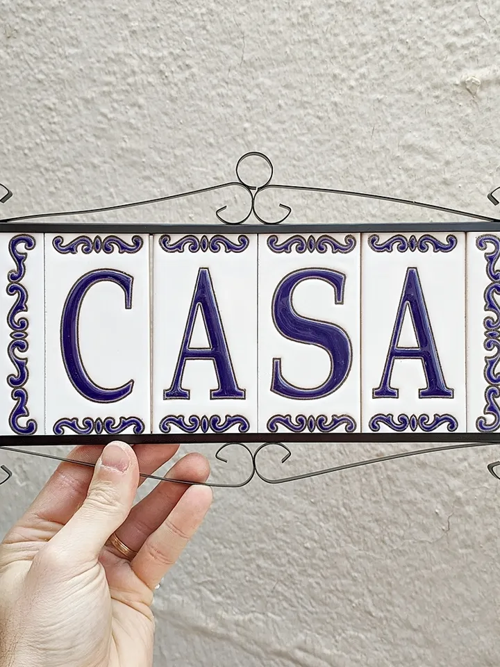 Ceramic letters and numbers 11cm (4.3") for the wall - Hand-glazed in Spain - "AZUL-CLASICA" models - Ceramic letters number -