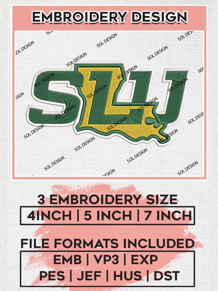 SE Louisiana Lions Logo Machine Embroidery Design, NCAA Southeastern Louisiana Lions Embroidery Design Design files, NCAA Embroidery Designs, NCAA Machine Embroidery Designs, Digital Download