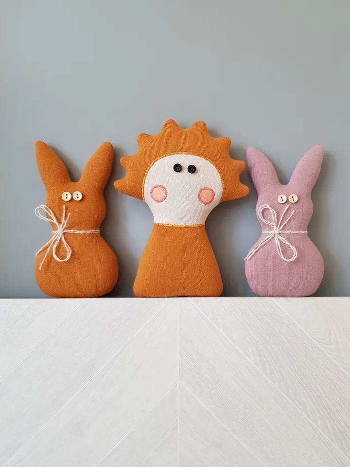Rag doll Lilu sewing pattern PDF, digital tutorial in English, mini doll sewing diy
