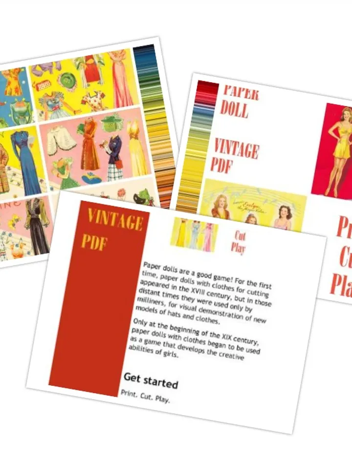 Paper Doll Charm Digital Download PDF