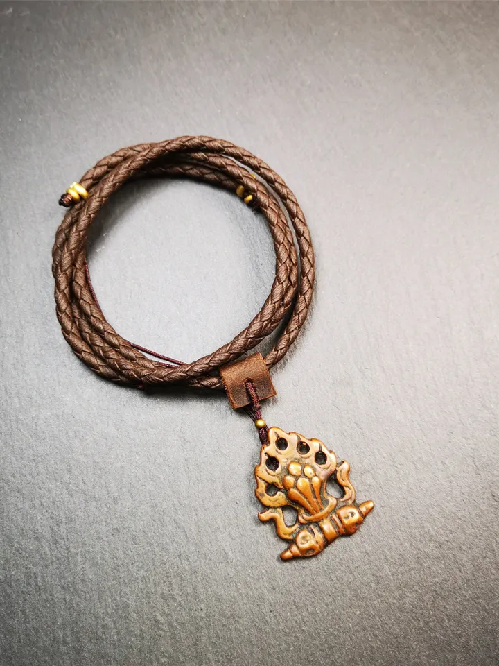 Gandhanra Antique Tibetan Buddhist Amulet,Mani Jewel/Wish Fulfilling Cintamani Badge, Nubro,80 Years Old