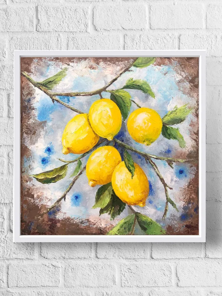 Lemons Oil Painting Fruits Original Wall Art Kitchen Still life Food Paintings