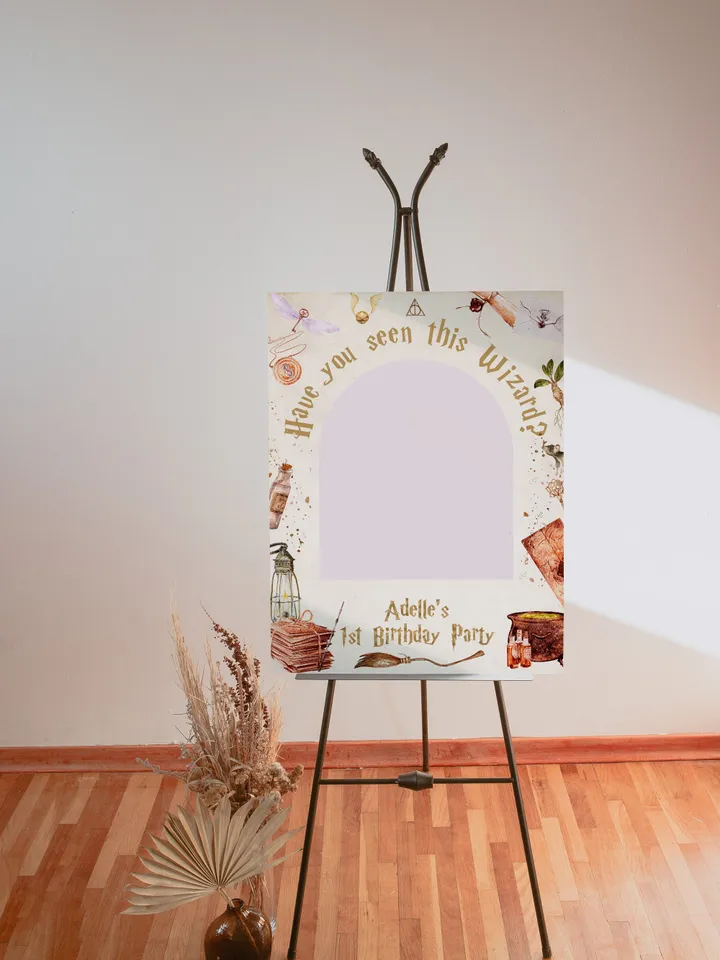 The Chosen One Birthday Party; Photo Banner Wizard Birthday Party; Magic School 1st Birthday; Editable Wizarding World PhotoProp ; Wms12