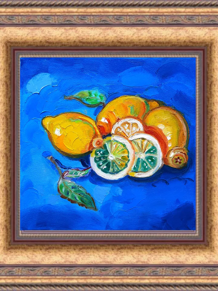 Limon Oil Impasto Oil Painting Original Oil Art 8*8