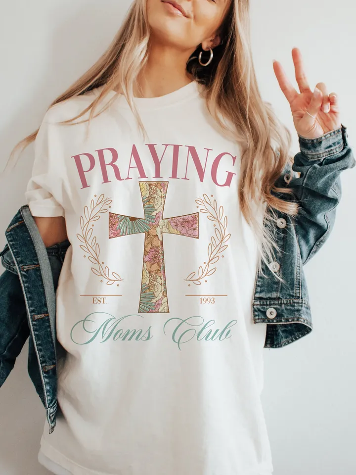 Praying Moms Club Png, , Popular Christian png Sublimation, Christian Mom Shirt Designs, Mothers Day Png, Bible verse png,Social Club Png