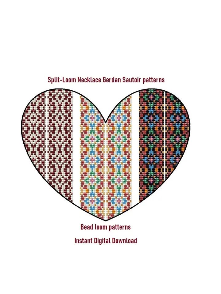 Bead loom patterns «Kaleidoscope» Sautoir-Gerdan-Split-Loom Necklace