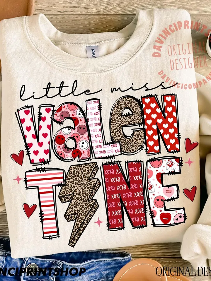 Little Miss valentine png, Happy valentine's png, Valentine's Day png, Love png, Pink Loved Baby girl shirt Daughter clipart files download