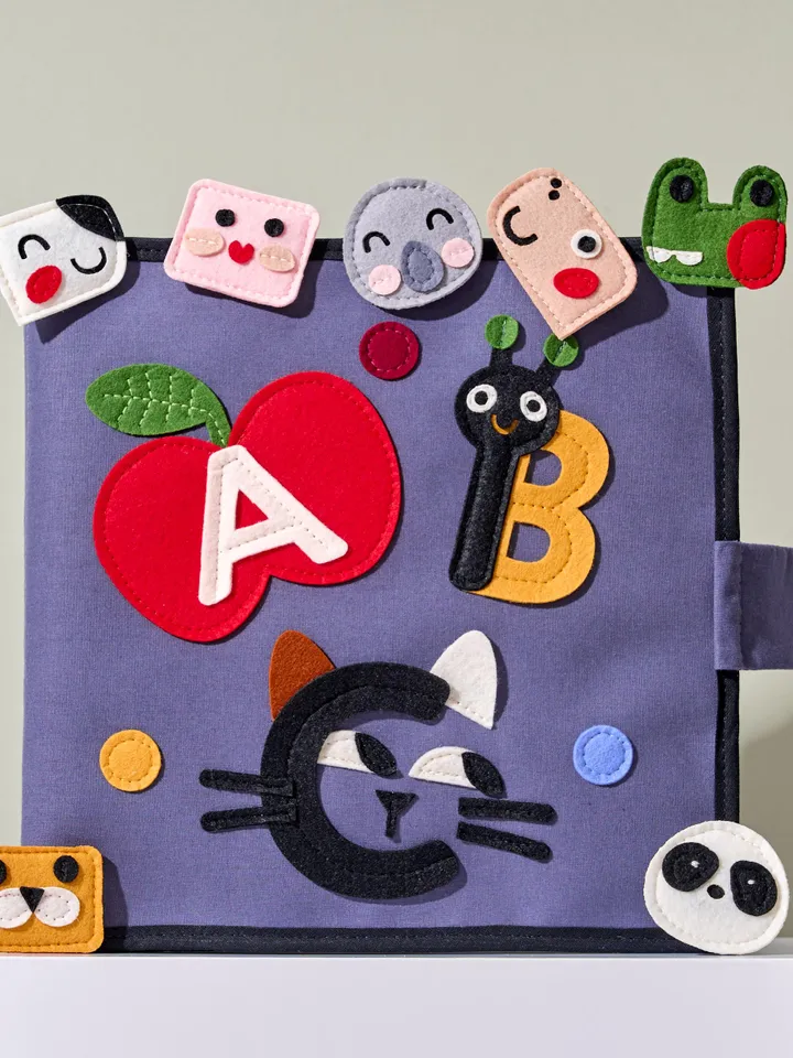 Felt ABC Quiet Book for Toddlers, Handmade Alphabet Learning Book, Montessori Animal ABC Activity Book, Learn Letters Toddlers, Kinderkrama