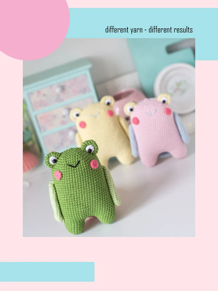 Crochet pattern amigurumi FROG toy pattern PDF file in ENG for beginners