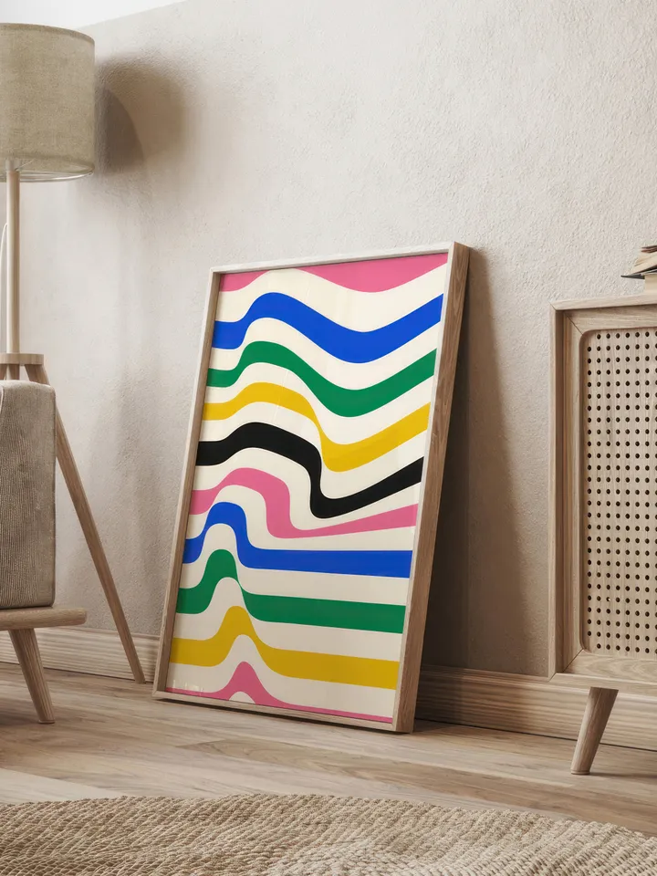Bauhaus Wall Art Print Set of 6 Modern Abstract Minimalist Bauhaus Wall Art Colorful Geometric printable Great for Bedroom or Living Room