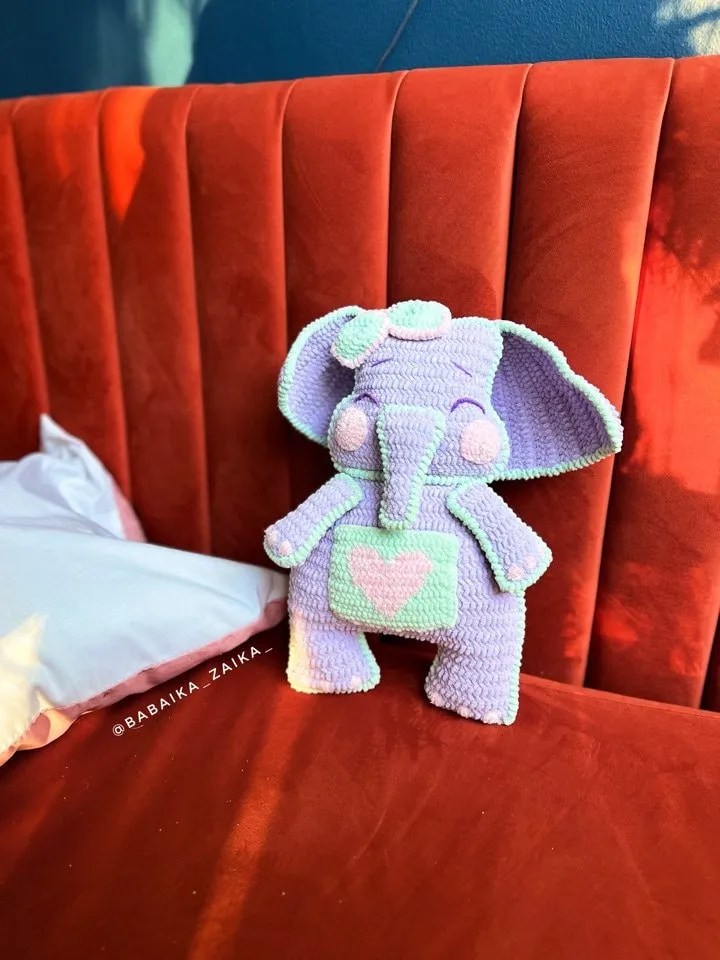 PDF Crochet Elephant the Cushion Pattern, Pillow Pattern, Plush Toy, Amigurumi Elephant, Crochet Elephant, Plush pattern, Animal Pattern