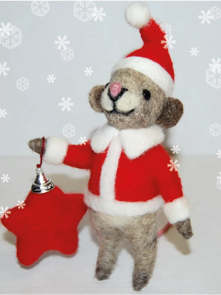 Felted Mouse Santa/Holiday figurine/Felt Christmas mouse/Santa Claus/Christmas gifts/Christmas decor/Christmas mice/Handmade gift/Gift idea