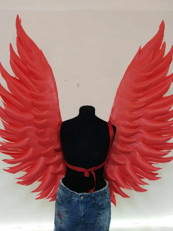 Red angel wings adult, angel wings costume, wings cosplay, Lucifer wings Large red angel wings, red wings party