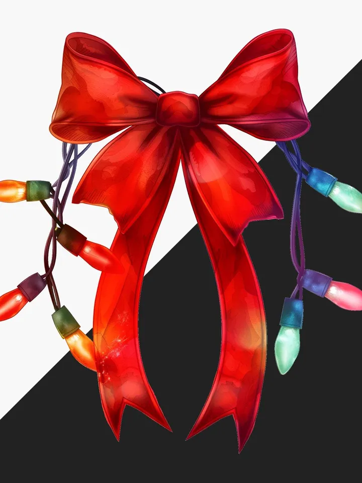 Christmas Light Coquette Bow PNG tshirt design, Christmas Season sublimation, New year PNG, Retro Merry Christmas Png, Coquette Bow