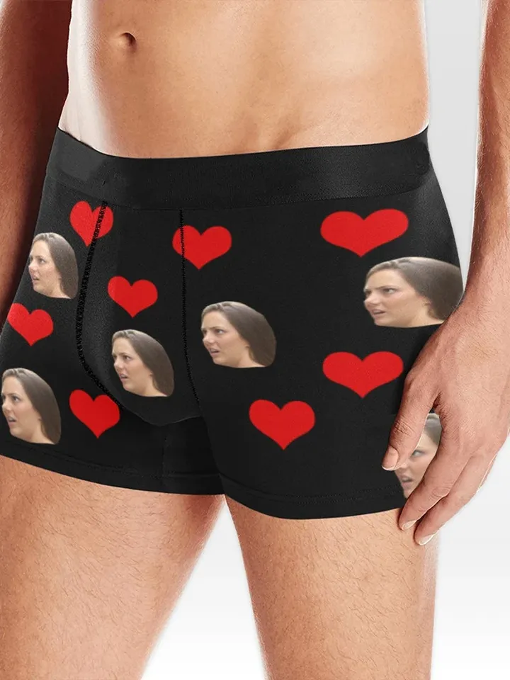 Custom Boxers Face Photo, Personalized Boxer Briefs