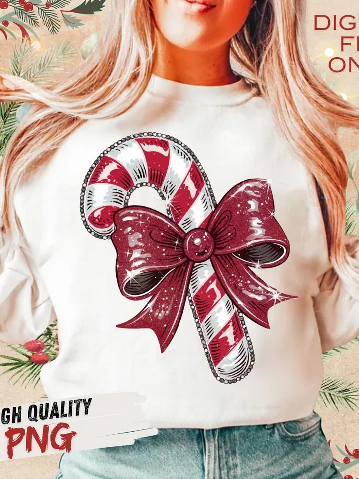 Candy Cane png Christmas png Glitter Christmas png Coquette Holiday png Merry Christmas png Retro Christmas png Merry xmas png Disco png