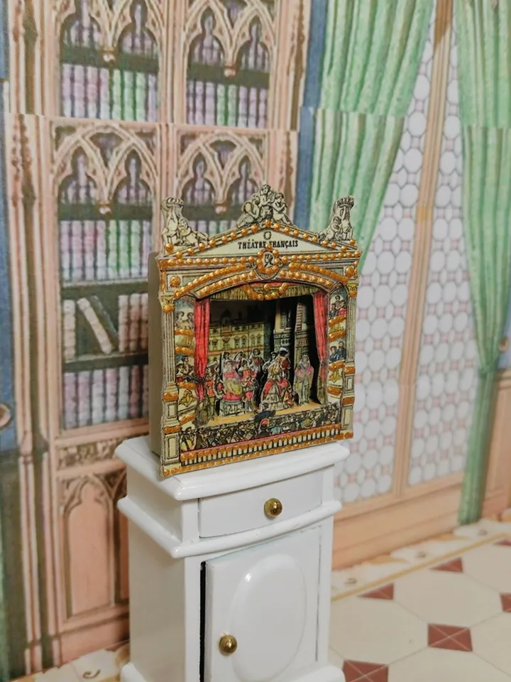 Miniature puppet theater for doll houses.1:12 scale.