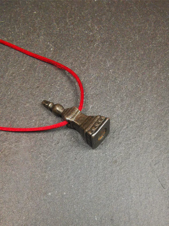 Gandhanra Handmade Tibetan Buddhist Amulet,Stupa,Pagoda,Buddhist Tower Pendant,Made of Cold Iron,1.22 inches