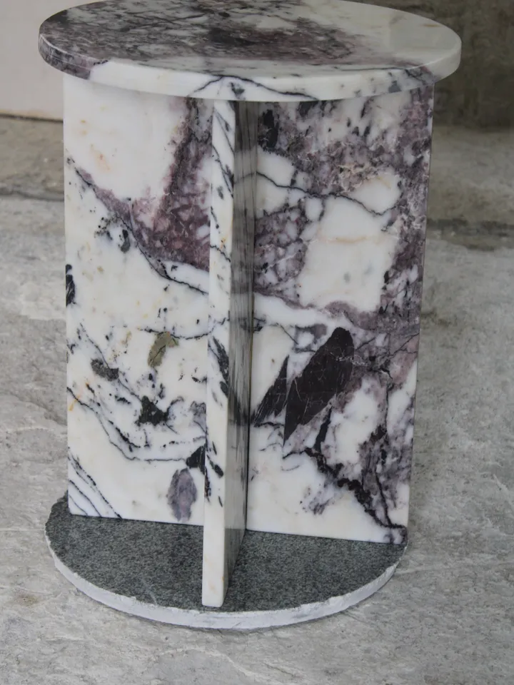 Aegean marble ( lilac) end table,side table handmade