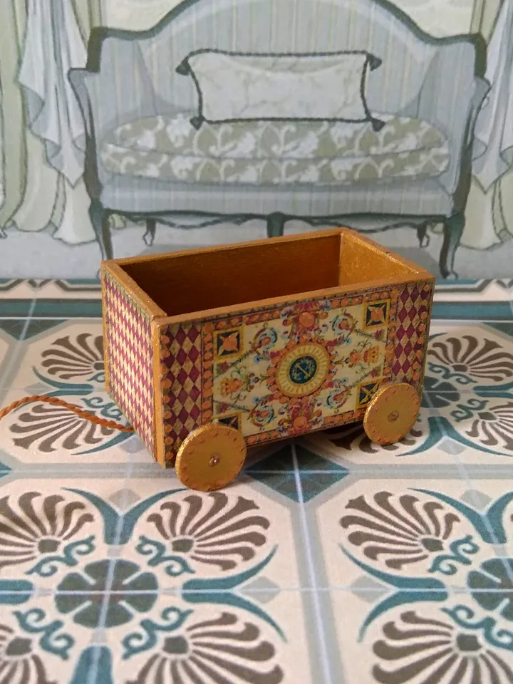Trolley for dollhouse. Doll toy.1:12 scale.