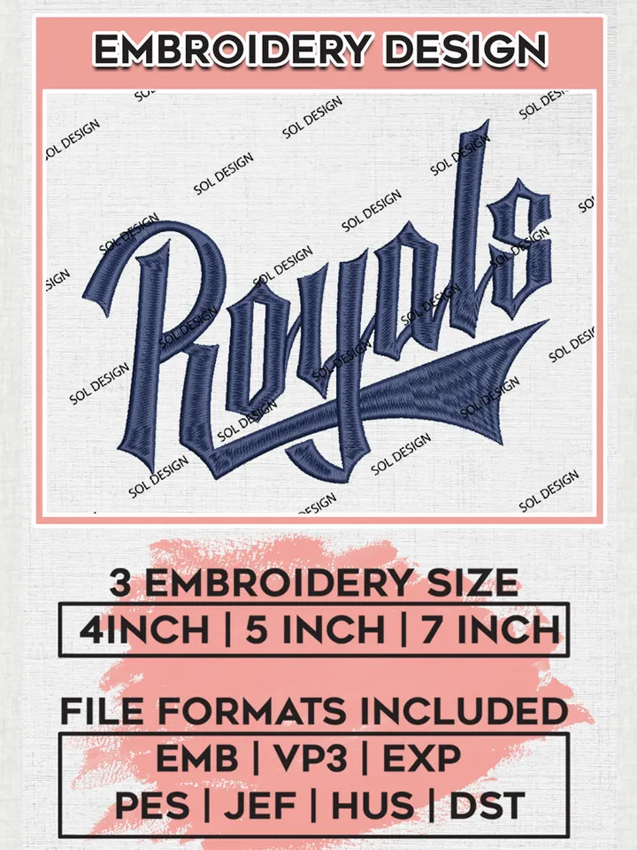 NCAA Royals College Football Team Writing Logo embroidery designs, NCAA Queens University Royals Logo Machine embroidery files, NCAA Team Logo embroidery designs, NCAA Game Day Machine embroidery designs, Digital Download