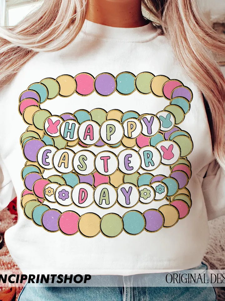 Easter Day Friendship Bracelet Png, Colorful Easter png, Easter png, Retro Easter png, Glitter Easter, Happy Easter png, Easter Bunny png