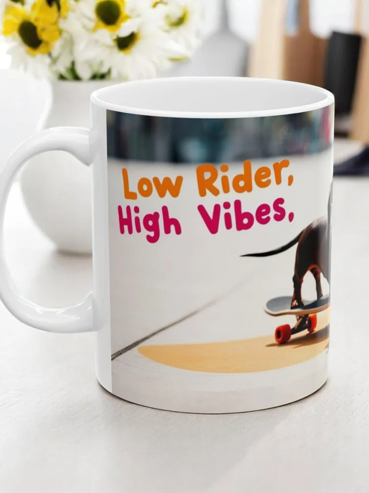 Dachshund Skateboarding Mug, Dog Lover Gift, Funny Pet Owner Cup, Cool Kitchen Decor, Cute Ceramic Coffee Cup, Unique Gift for Dog Lovers