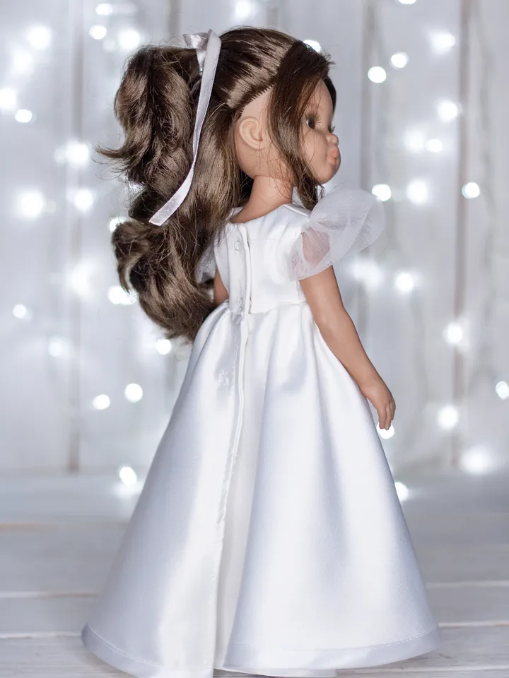 Beautiful White dress for Paola Reina doll 13 inch, Doll clothes, Paola Reina clothes, Dolls outfit, Fluffy doll dress