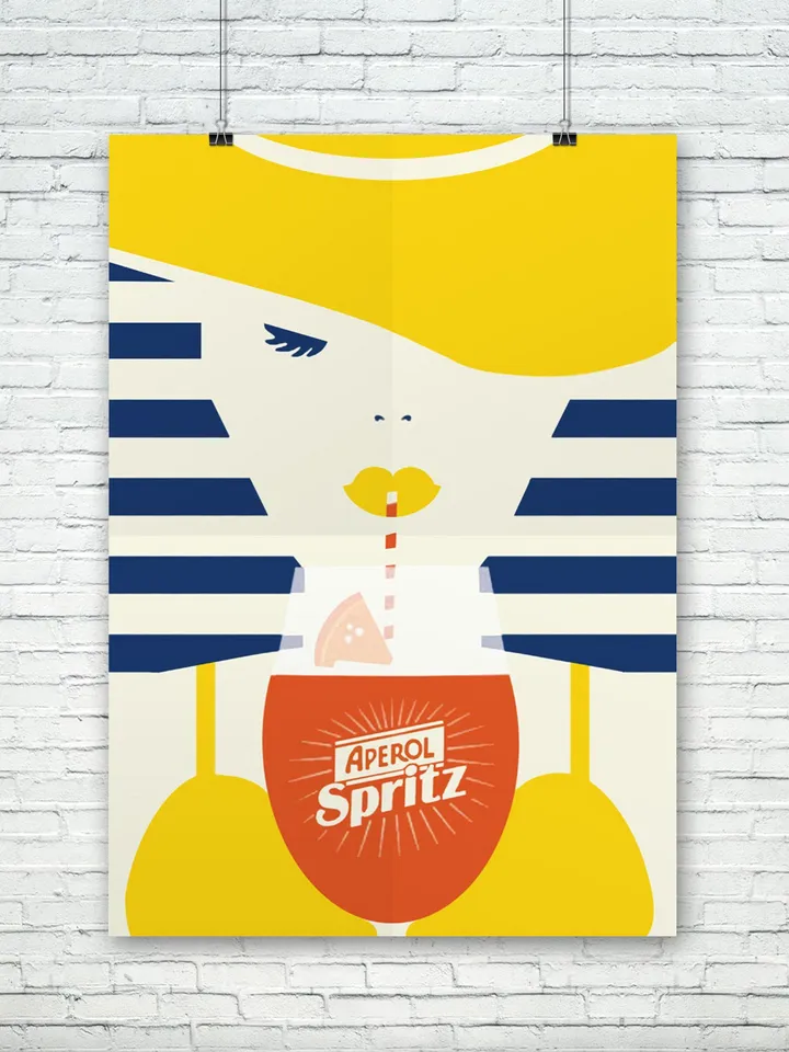 Aperol. Alcoholic drinks poster.