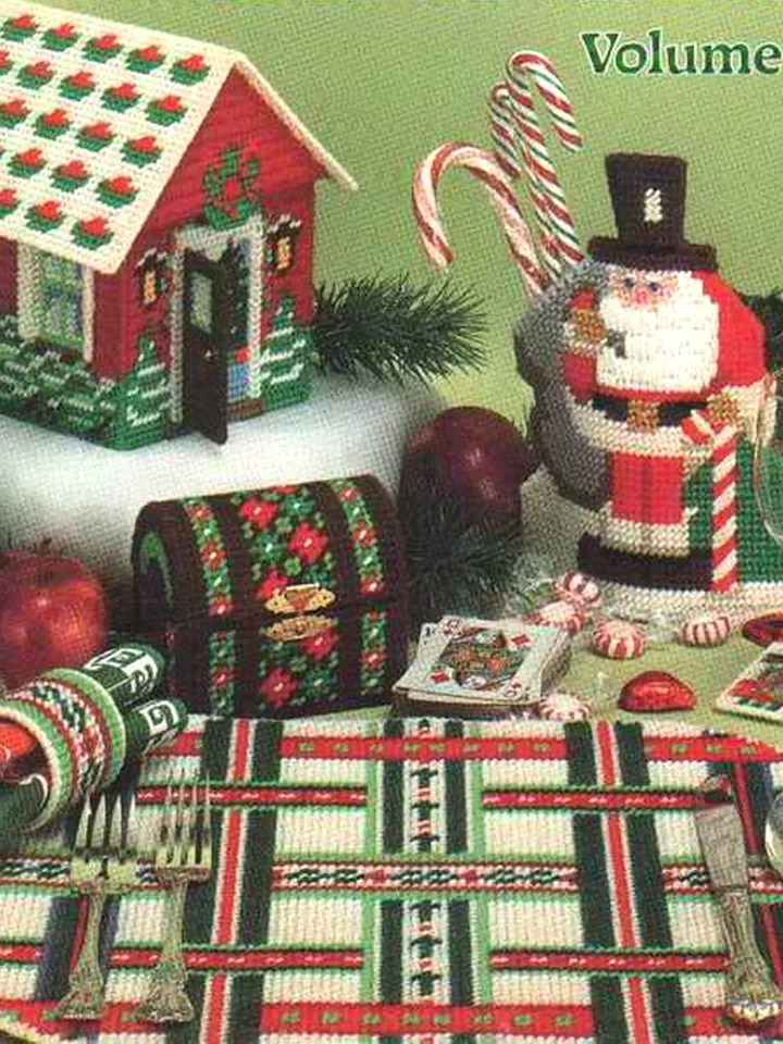 Christmas Plastic Canvas Vintage cross stitch pattern PDF Classic Holiday Designs Instant Downloa