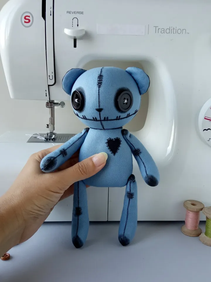 Handmade Stuffed Bear – Blue