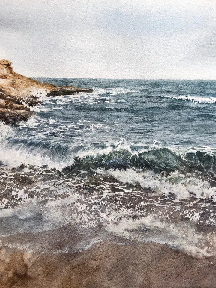 Seascape Painting Original Painting Watercolor Sea Painting