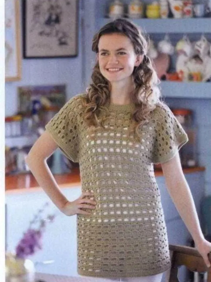 Tunic crochet pattern, mesh tunic pattern, summer dress crochet pattern, beach tunic dress pattern