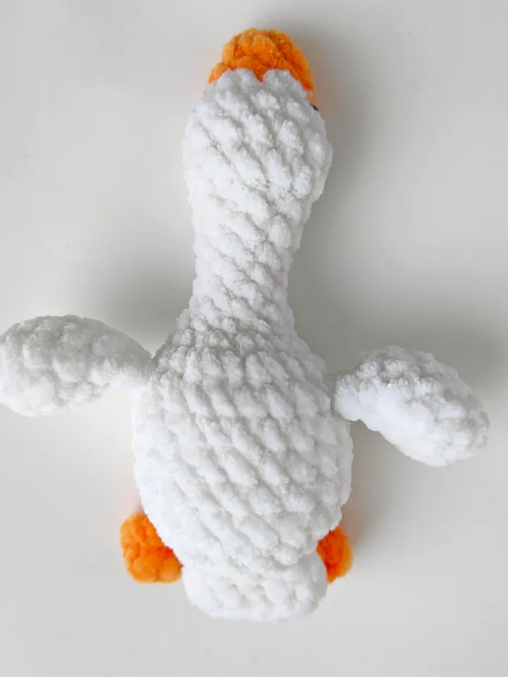 White plush toy goose Handmade