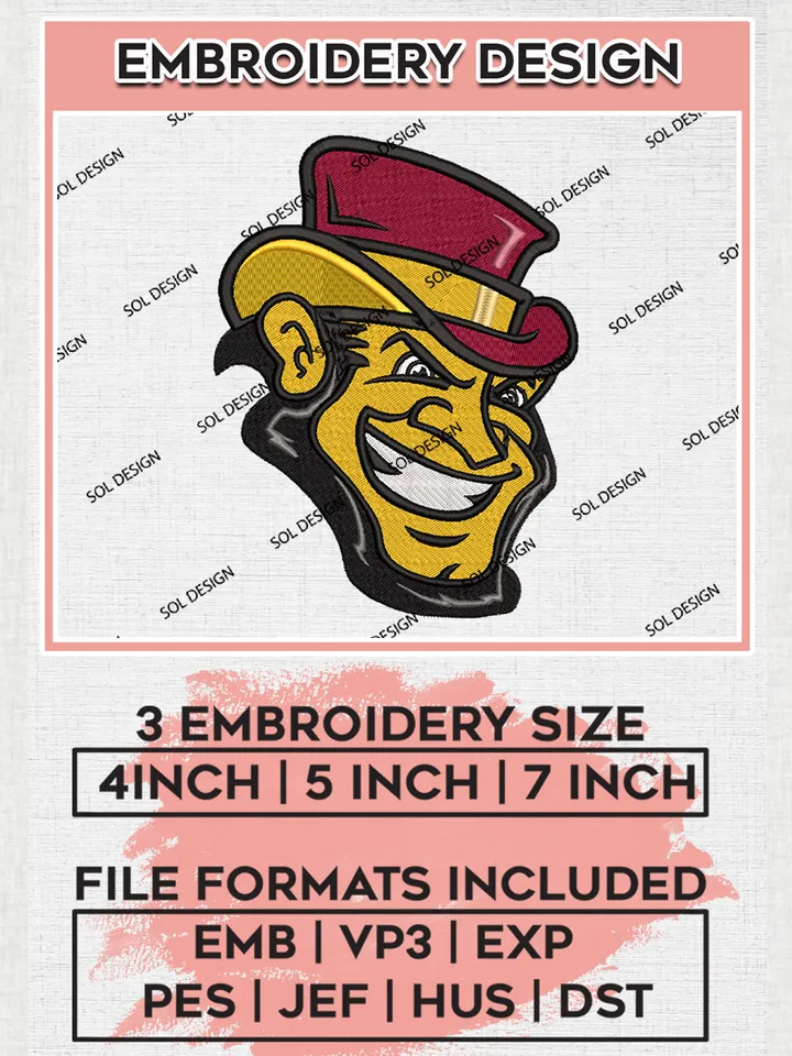 NCAA Iona Gaels Mascot Logo Embroidery Designs, NCAA Logo Machine Embroidery Files, NCAA Iona Gaels Logo, NCAA Embroidery Designs, Machine Embroidery Designs, Digital Download