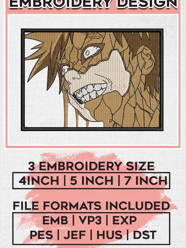 Garra Master Of Sand Embroidery Files / Anime Naruto Embroidery Design / Crazy Garra Embroidery / Digital Download EMB_ANIME_57